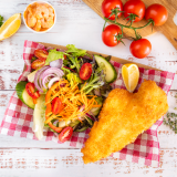CRUMBED HOKI & GREENS