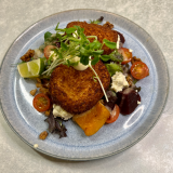 L. Take Away Salmon patties w/ Pumpkin Salad